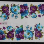 Full Nail Wraps - water transfer - Purple and Blue Flowers