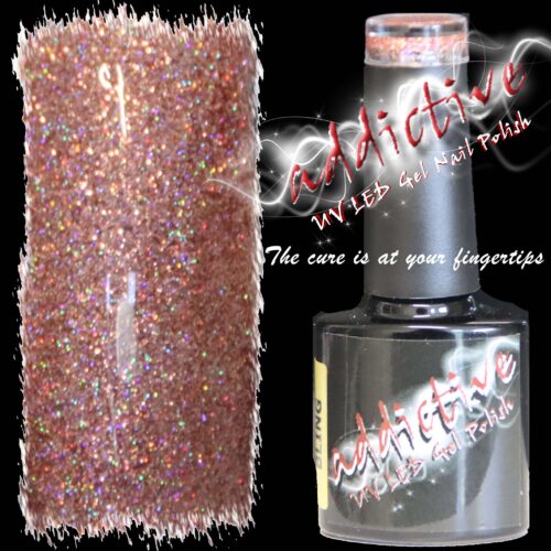 Addictive UV LED Gel Nail Polish - Rose Gold Bling