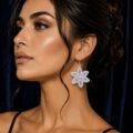 Embroidered Glass Rhinestone Earrings - Made for dancers