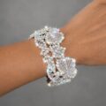 Embroidered Glass Rhinestone Cuff bracelet - Made for dancers